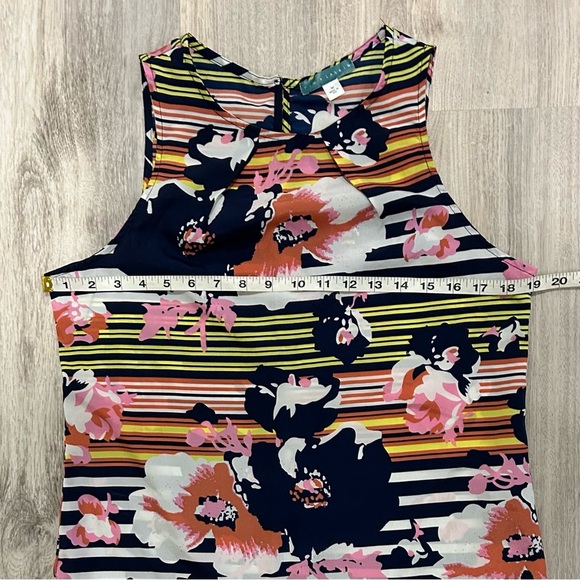 Anthropologie Pim+Larkin Navy Floral Sleeveless Blouse Lightweight Top Size M - Picture 3 of 6